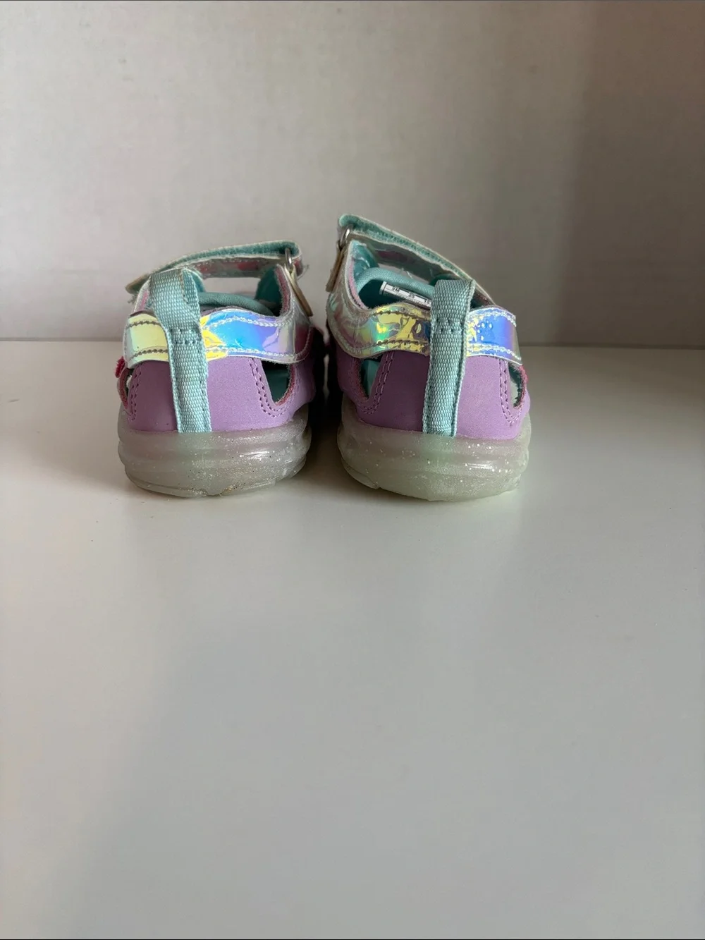 OshKosh B'gosh Purple Iridescent Hook-and-Loop Sandals